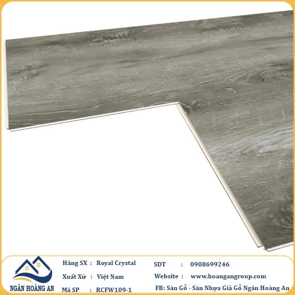 Sàn Đá Công Nghệ Giả Gỗ Hèm Khóa SPC Royal Crystal RCFW109-1 (S02)
