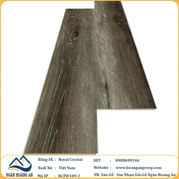 Sàn Đá Công Nghệ Giả Gỗ Hèm Khóa SPC Royal Crystal RCFW109-2 (S01)