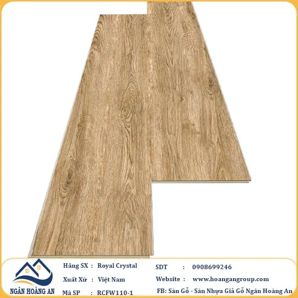 Sàn Đá Công Nghệ Giả Gỗ Hèm Khóa SPC Royal Crystal RCFW110-1 (S01)