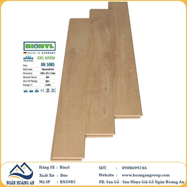 Sàn Gỗ Công Nghiệp Binyl BN5985 dày 12mm
