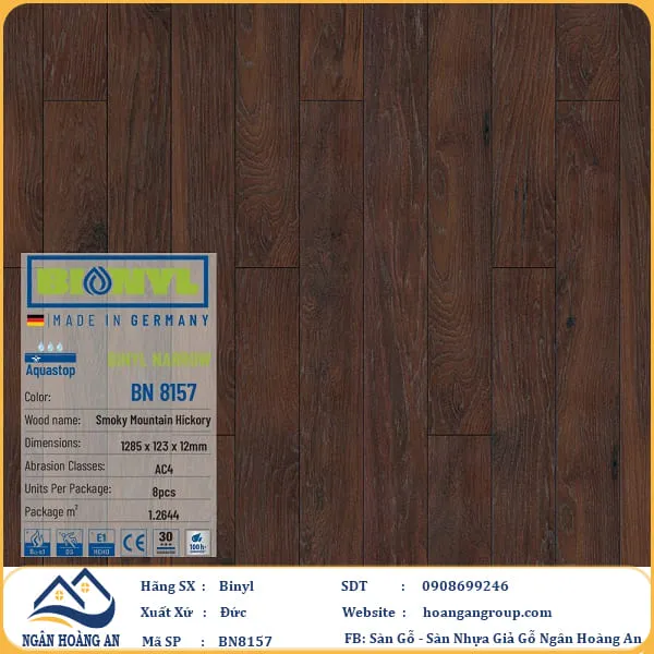 Sàn Gỗ Công Nghiệp Binyl BN8157 dày 12mm