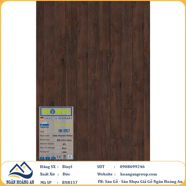 Sàn Gỗ Công Nghiệp Binyl BN8157 dày 12mm
