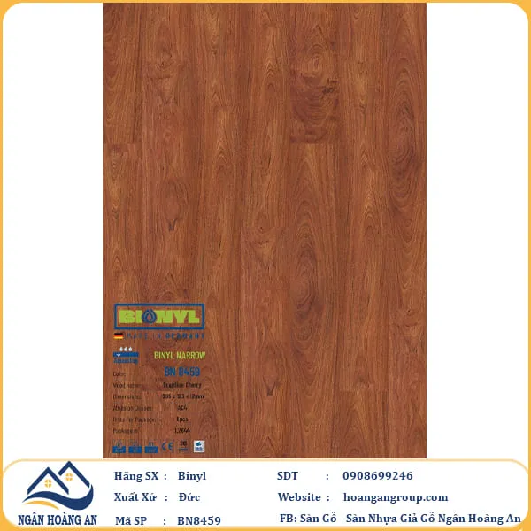 Sàn Gỗ Công Nghiệp Binyl BN8459 dày 12mm