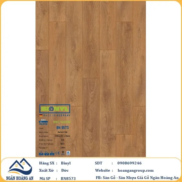 Sàn Gỗ Công Nghiệp Binyl BN8573 dày 12mm