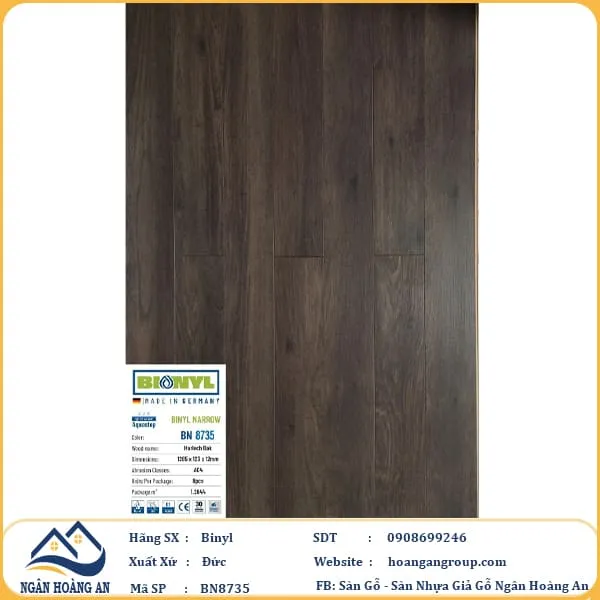Sàn Gỗ Công Nghiệp Binyl BN8735 dày 12mm