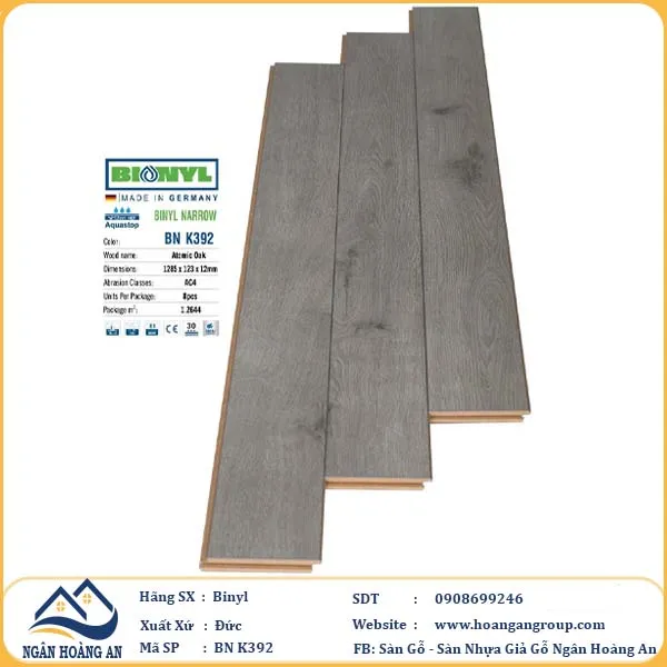Sàn Gỗ Công Nghiệp Binyl BNK392 dày 12mm