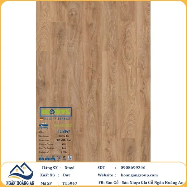 Sàn Gỗ Công Nghiệp Binyl TL5947 dày 8mm