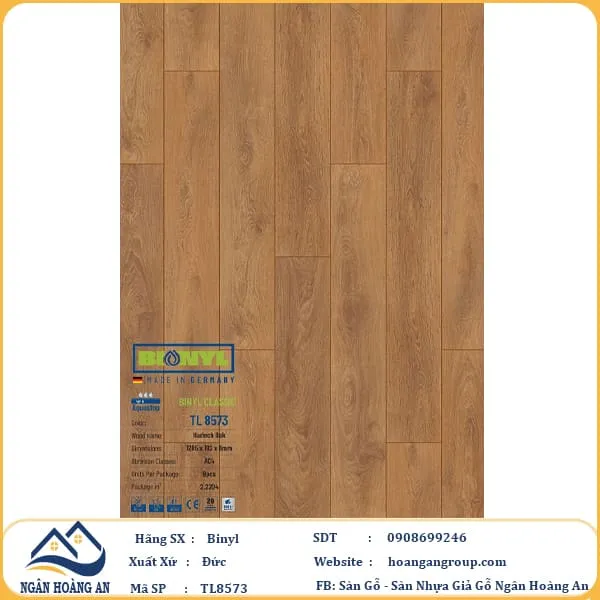Sàn Gỗ Công Nghiệp Binyl TL8573 dày 8mm