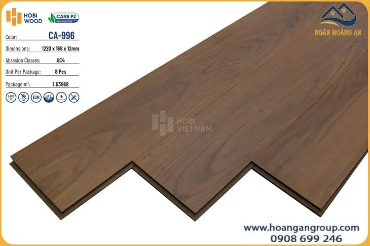 Sàn Gỗ Công Nghiệp Hobi Carb CA-996 Dày 12mm