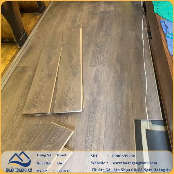 Sàn Gỗ Công Nghiệp Binyl TL8633 dày 8mm