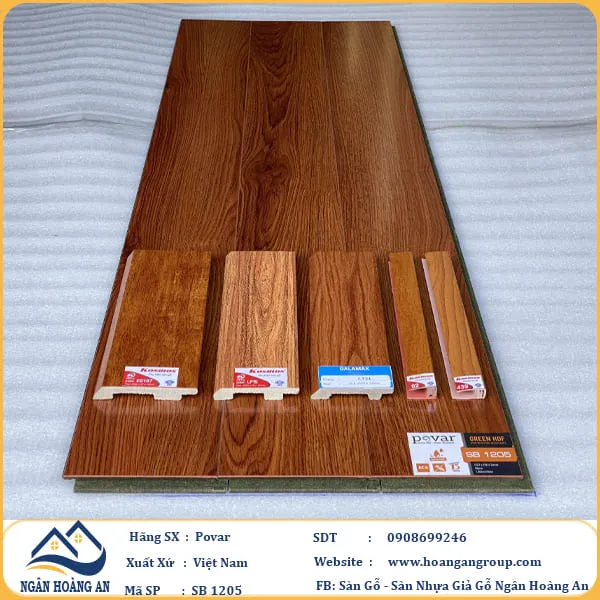 Sàn Gỗ Công Nghiệp Giá Rẻ Povar SB1205 Dày 12mm