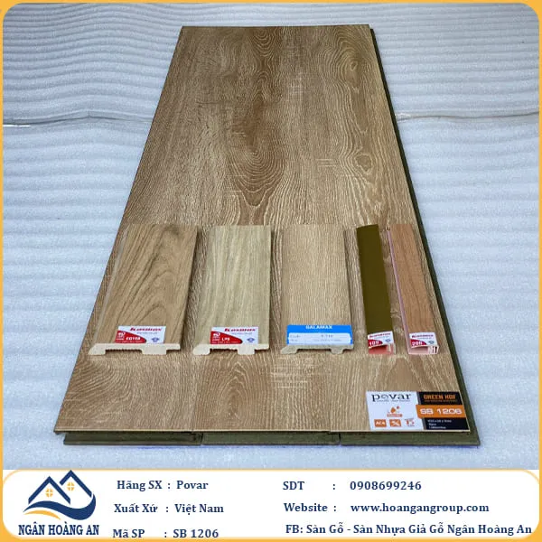 Sàn Gỗ Công Nghiệp Giá Rẻ Povar SB1206 Dày 12mm