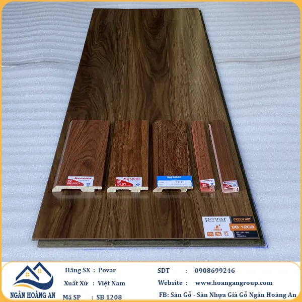 Sàn Gỗ Công Nghiệp Giá Rẻ Povar SB1208 Dày 12mm