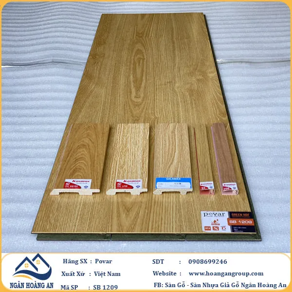 Sàn Gỗ Công Nghiệp Giá Rẻ Povar SB1209 Dày 12mm