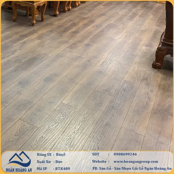 Sàn Gỗ Công Nghiệp Binyl BTK489 dày 12mm