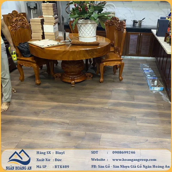Sàn Gỗ Công Nghiệp Binyl BTK489 dày 12mm