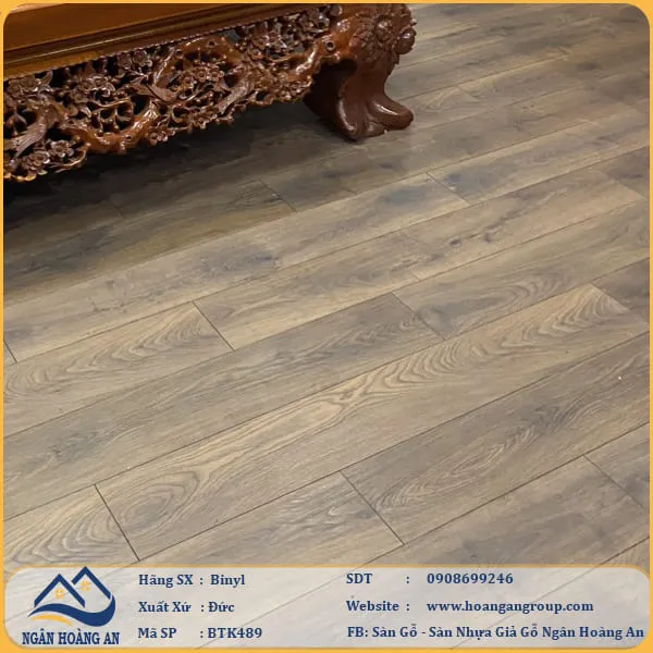 Sàn Gỗ Công Nghiệp Binyl BTK489 dày 12mm
