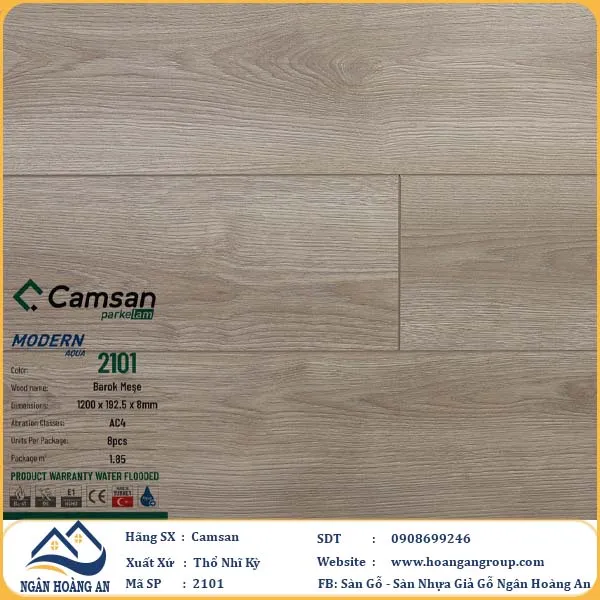 Sàn Gỗ Công Nghiệp Camsan Hèm V 2101 8mm