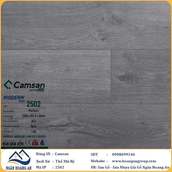 Sàn Gỗ Công Nghiệp Camsan Hèm V 2502 8mm