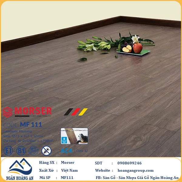 Sàn Gỗ Công Nghiệp Morser Cốt Trắng 12mm MF 111