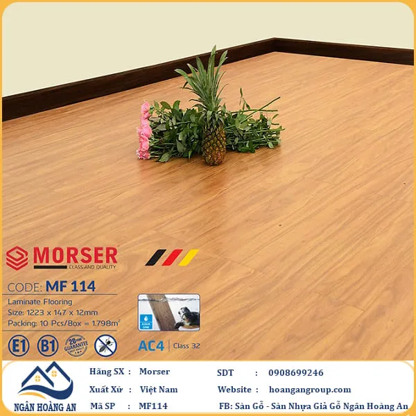 Sàn Gỗ Công Nghiệp Morser Cốt Trắng 12mm MF 114
