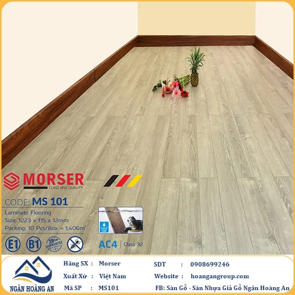 Sàn Gỗ Morser Cốt Xanh 12mm MS 101