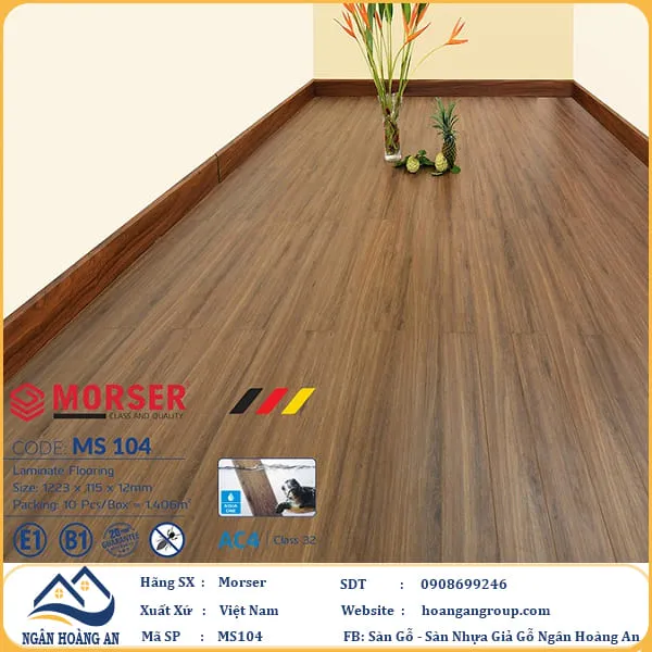Sàn Gỗ Morser Cốt Xanh 12mm MS 104