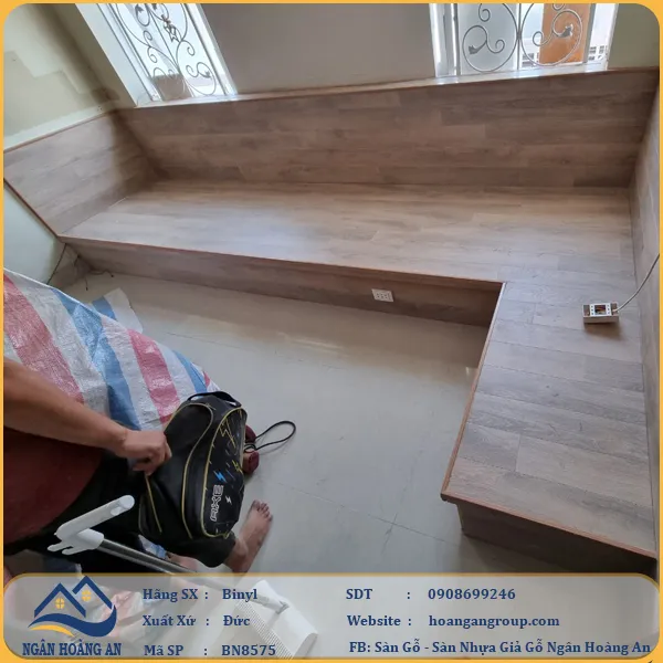 Sàn Gỗ Công Nghiệp Binyl BN8575 dày 12mm