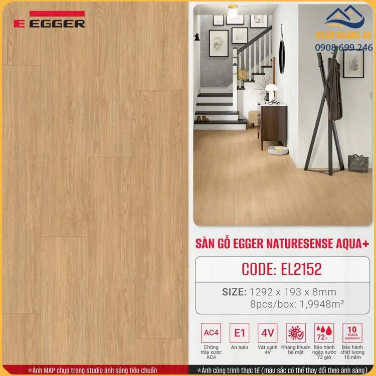 Sàn Gỗ Công Nghệp Egger 8mm Aqua+ EL2152