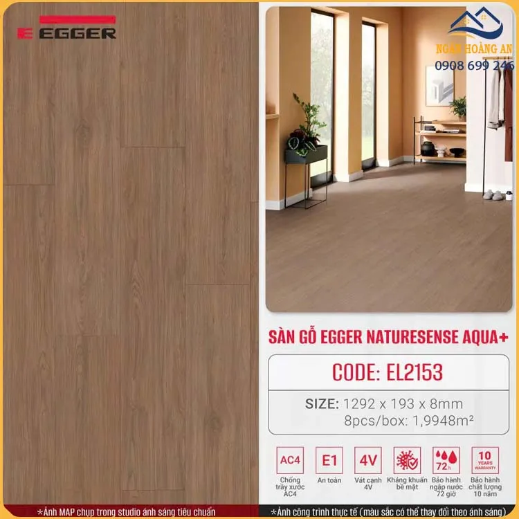 Sàn Gỗ Đức Egger Aqua+ Dày 8mm EL2153