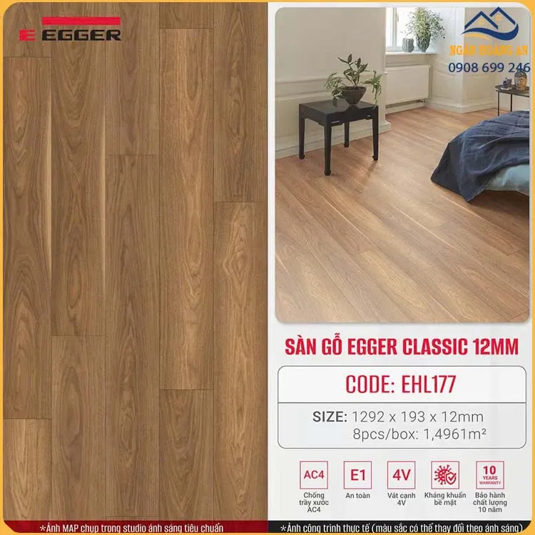Sàn Gỗ Công Nghiệp Đức Egger EHL177 Dày 12mm