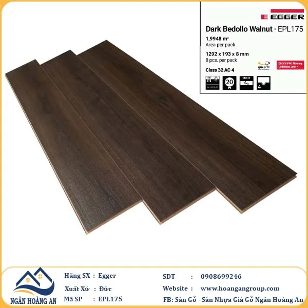 Sàn Gỗ Công Nghiệp Egger Pro 8mm EPL175