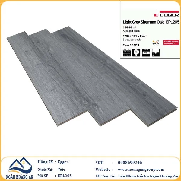 Sàn Gỗ Công Nghiệp Egger Pro 8mm EPL205