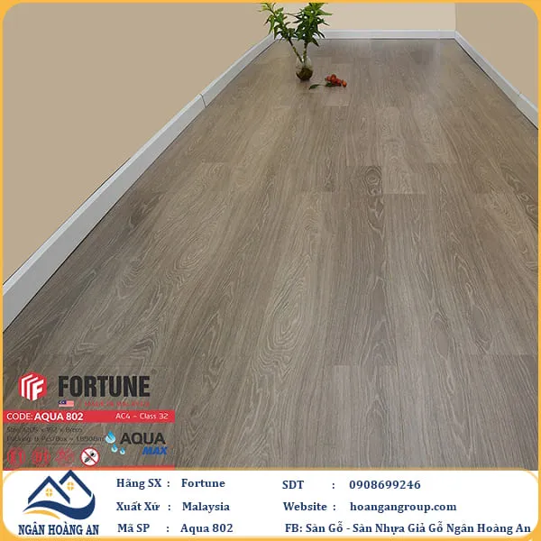 Sàn Gỗ  Công Nghiệp Fortune Aqua 802 Dày 8mm