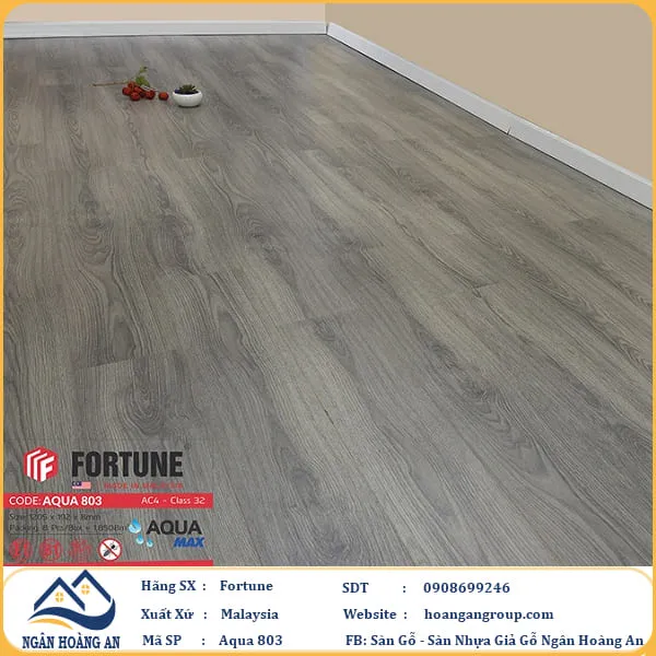 Sàn Gỗ Công Nghiệp Fortune Aqua 803 Dày 8mm