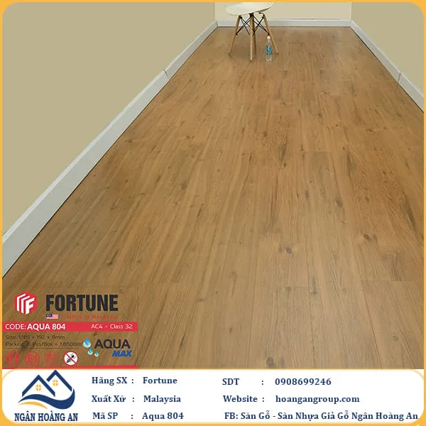Sàn Gỗ  Công Nghiệp Fortune Aqua 804 Dày 8mm