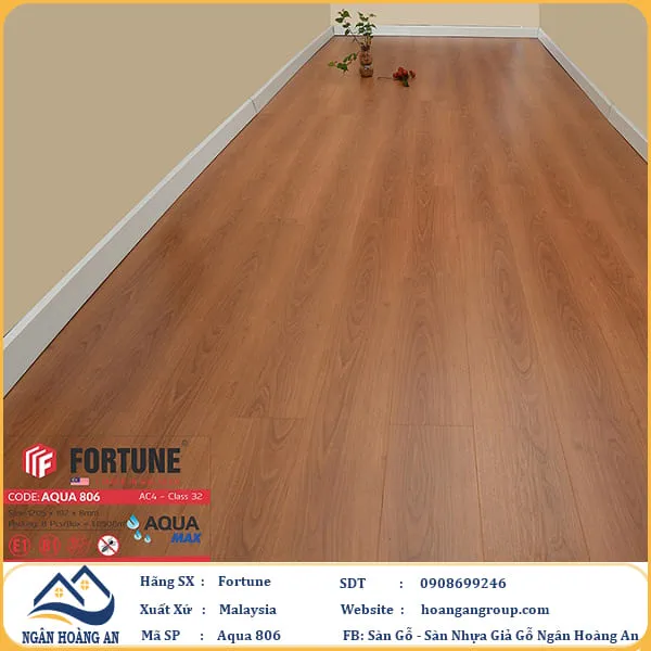 Sàn Gỗ  Công Nghiệp Fortune Aqua 806 Dày 8mm