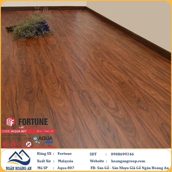 Sàn Gỗ Công Nghiệp Fortune Aqua 807 Dày 8mm