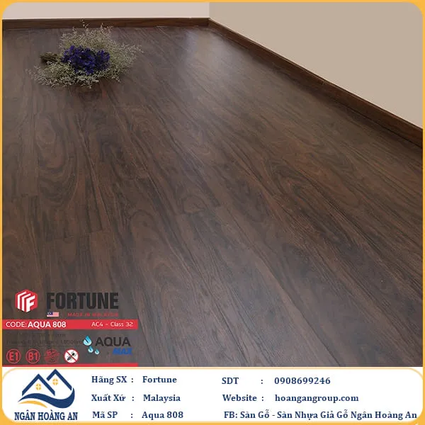 Sàn Gỗ  Công Nghiệp Fortune Aqua 808 Dày 8mm