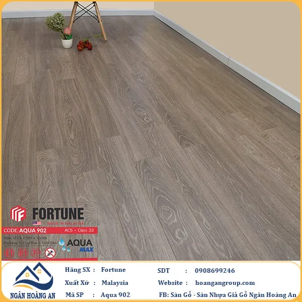 Sàn Gỗ  Công Nghiệp Fortune Aqua 902 Dày 12mm