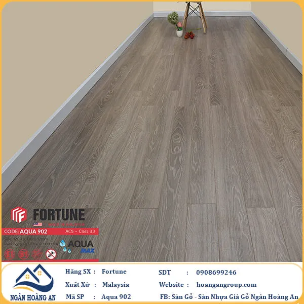 Sàn Gỗ  Công Nghiệp Fortune Aqua 902 Dày 12mm