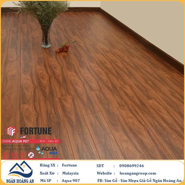Sàn Gỗ  Công Nghiệp Fortune Aqua 907 Dày 12mm