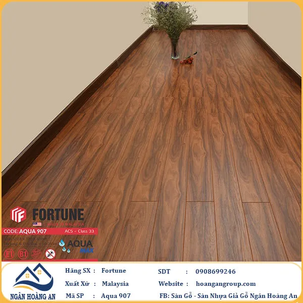 Sàn Gỗ  Công Nghiệp Fortune Aqua 907 Dày 12mm