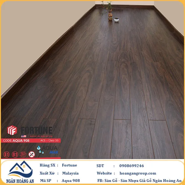 Sàn Gỗ Công Nghiệp Fortune Aqua 908 Dày 12mm