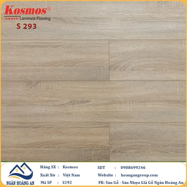 Sàn Gỗ Công Nghiệp KosMos Dày 8mm S293