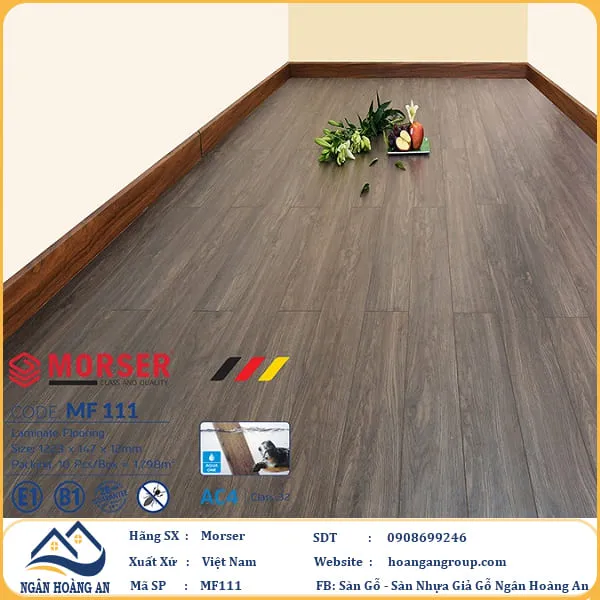 Sàn Gỗ Công Nghiệp Morser Cốt Trắng 12mm MF 111