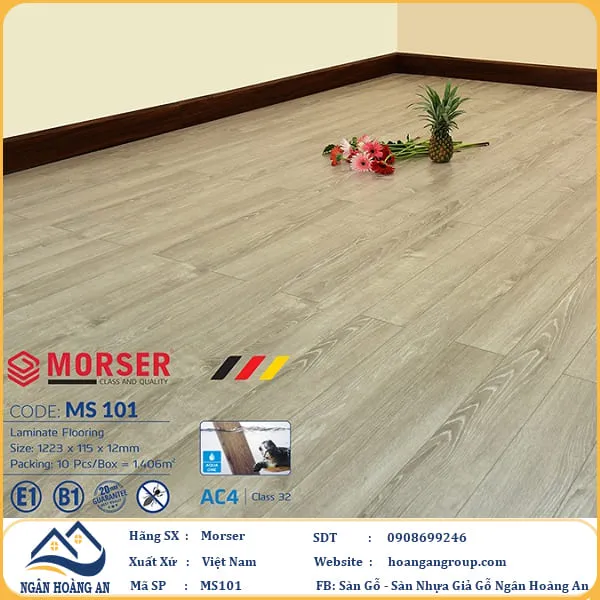 Sàn Gỗ Morser Cốt Xanh 12mm MS 101