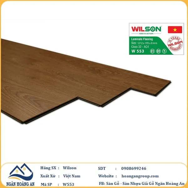 Sàn Gỗ Công Nghiệp Wilson W553 8mm