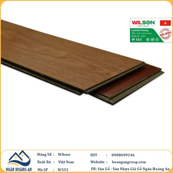Sàn Gỗ Công Nghiệp Wilson W553 8mm