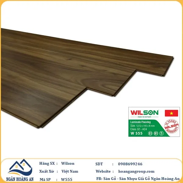 Sàn Gỗ Công Nghiệp Wilson W555 8mm